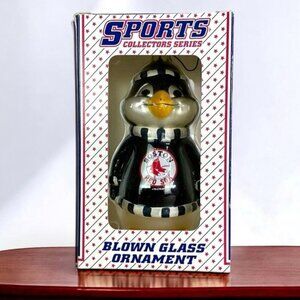 Boston Red Sox Topperscot Blown Glass MLB Penguin Sports Collector Ornament 5.5"